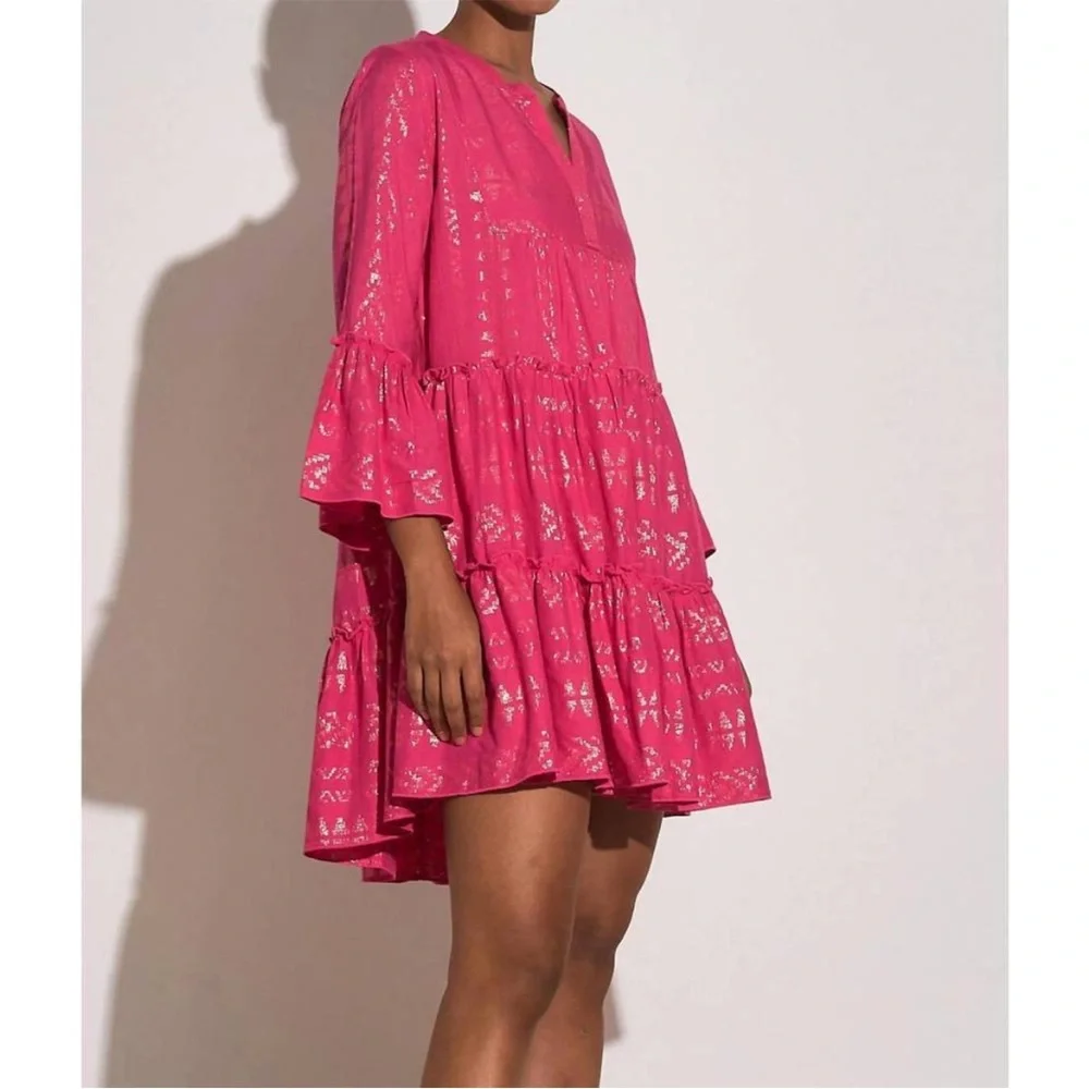 ELAN Clara dress in pink and gold Size Medium New - Picture 2 of 7